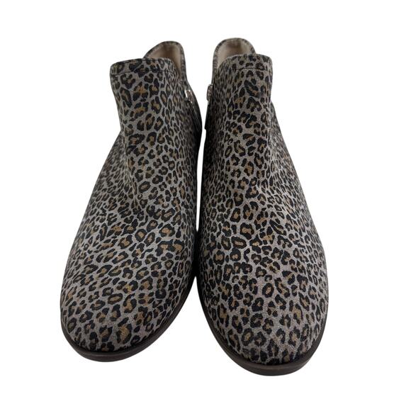 Crown & Ivy Kendall  Animal Leopard Print Leather Classic Chic Booties Women's 8 - Picture 2 of 9